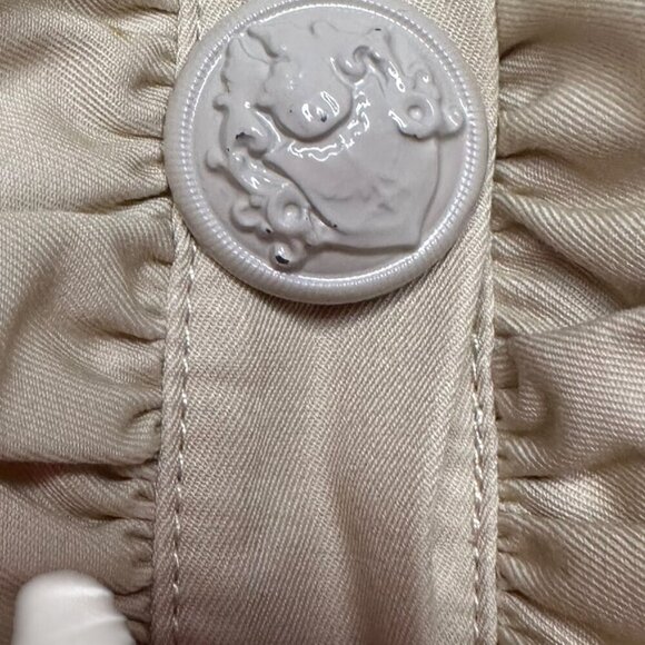 Manoush By‎ Anthropologie Jacket Womens Beige Ruffled 3/4 Sleeve Size M - Picture 5 of 9